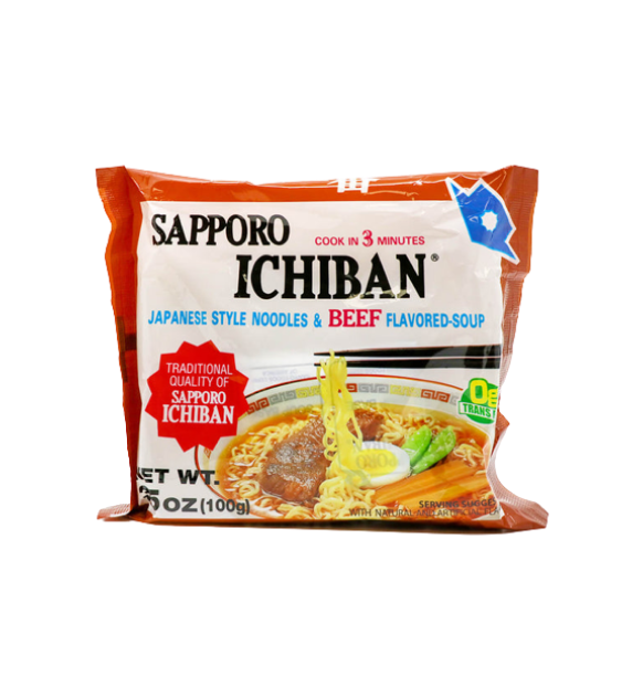 SAPPORO ICHIBAN Japanese Style Noodles & Beef FlavoredSoup 100g